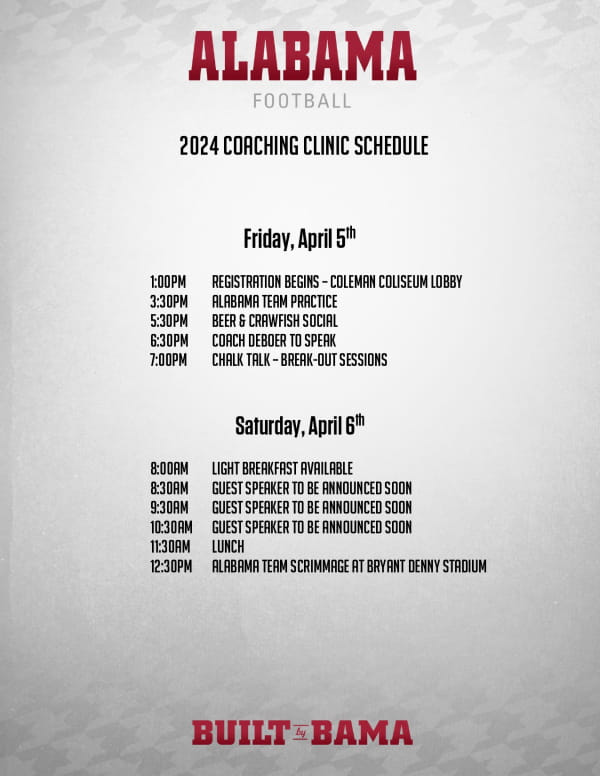 Alabama Crimson Tide Football Coaches Clinic